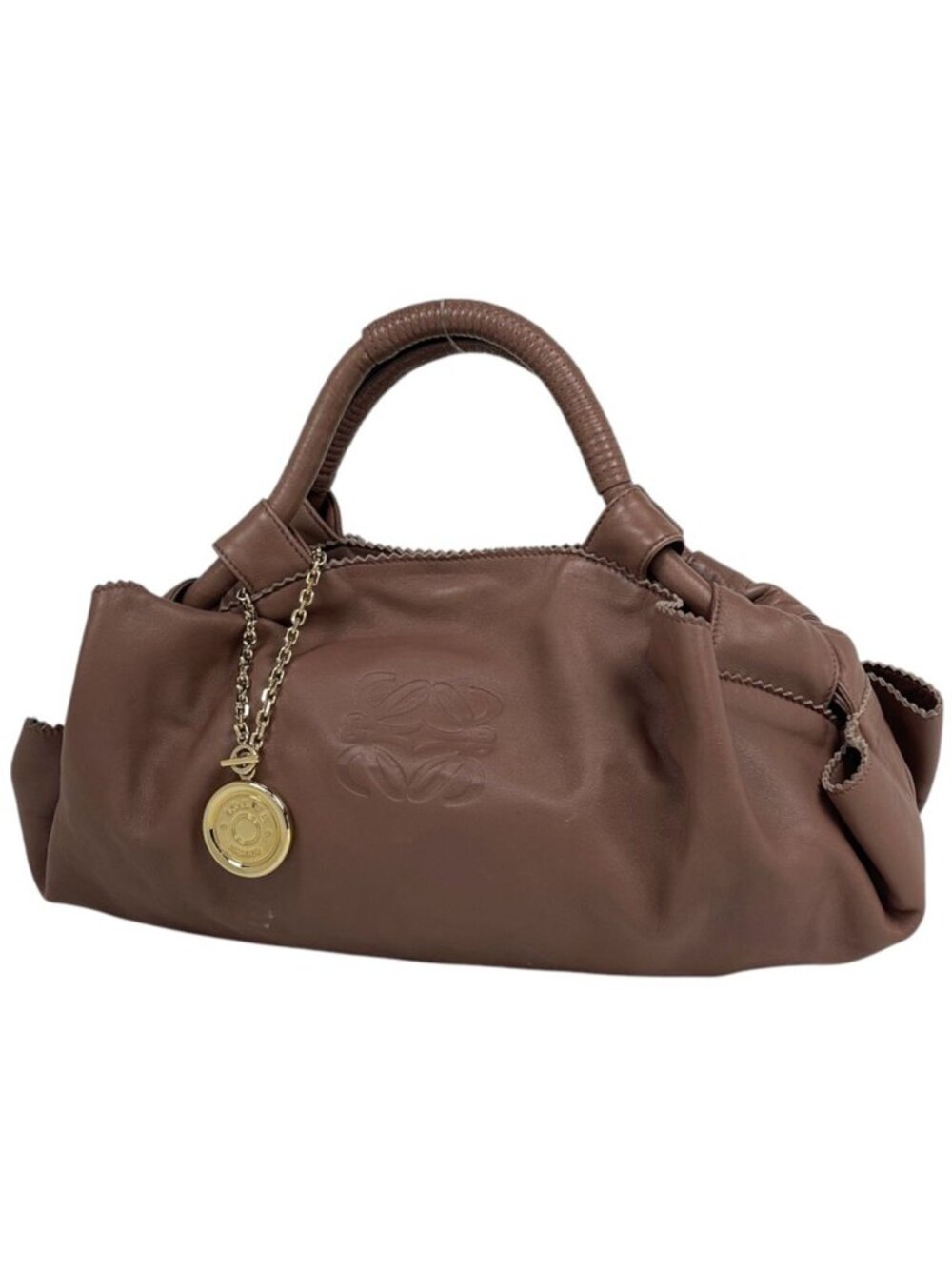 Loewe Nappa Aire Handbag Anagram Leather Pink Beige